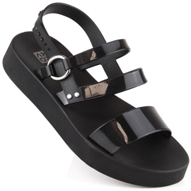 Sandales confortables pour femmes sur la plate-forme noire parfumée Zaxy LL285008 1