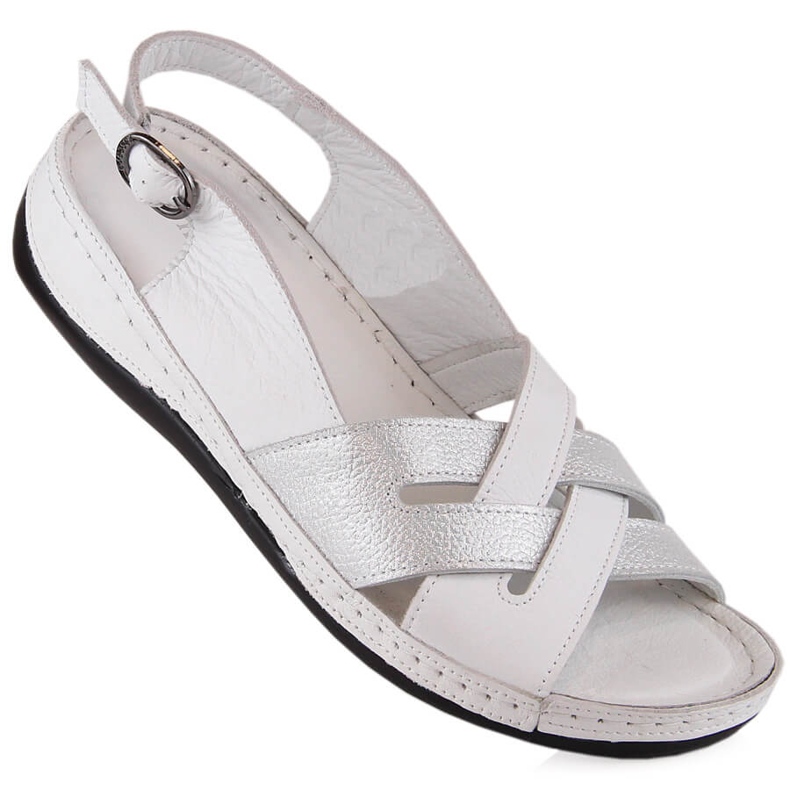 Sandales plates femme cuir blanc T.Sokolski L22-521 2