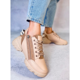 Baskets compensées Helser Kaki brun 3