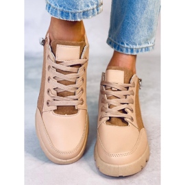 Baskets compensées Helser Kaki brun 2