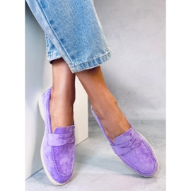 BM Blum Mocassins en daim Violet 5