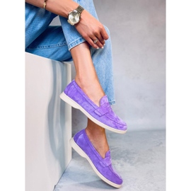 BM Blum Mocassins en daim Violet 3