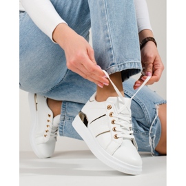 Chaussures de sport femme blanches et dorées Baskets Shelovet 1 Chaussures de sport femme blanches et dorées Baskets Shelovet 1