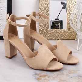 Sandales en daim pour femmes sur un poteau beige Potocki YQ21035 5