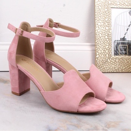 Sandales femme daim rose Potocki YQ21035 4