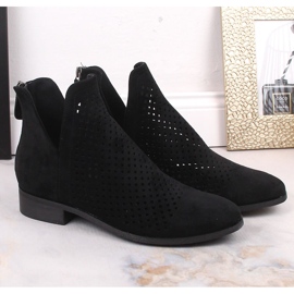 Bottines femme daim noir ajouré Potocki SZ12107 le noir 5
