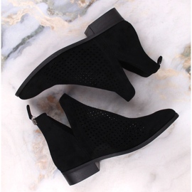 Bottines femme daim noir ajouré Potocki SZ12107 le noir 6