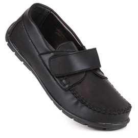 Mocassins habillés garçon avec velcro noir Kornecki 6804 1