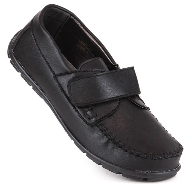 Mocassins habillés garçon avec velcro noir Kornecki 6804 le noir 1 Mocassins habillés garçon avec velcro noir Kornecki 6804 le noir 1