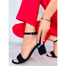Dicarlo Sandales à talons en daim noir le noir 3