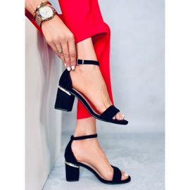 Dicarlo Sandales à talons en daim noir le noir 4