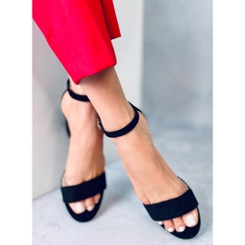 Dicarlo Sandales à talons en daim noir le noir 5