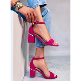 BM Sandales à talons en daim fuchsia Dicarlo rose 5