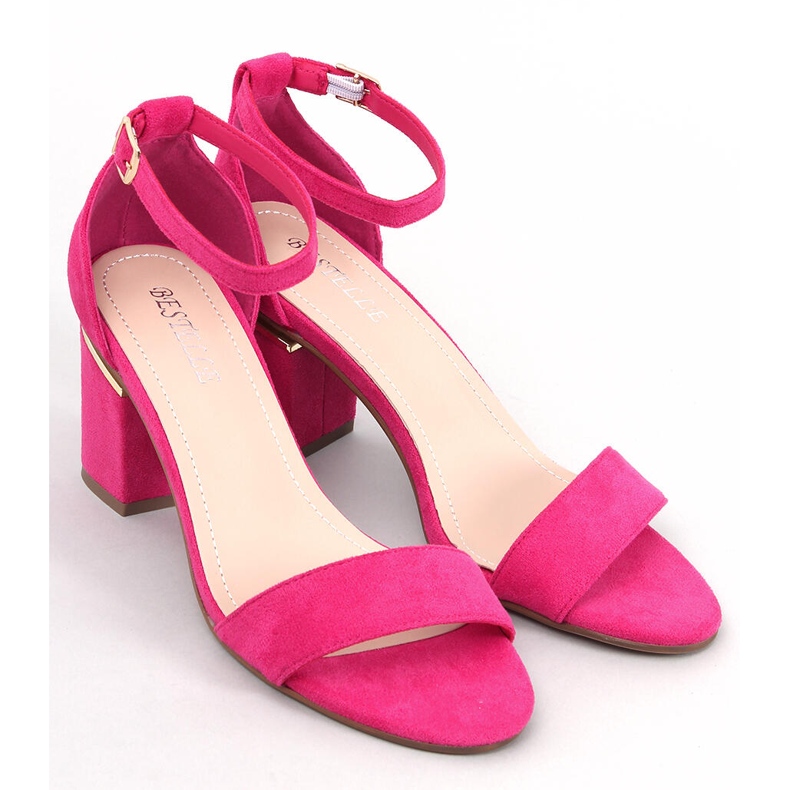 BM Sandales à talons en daim fuchsia Dicarlo rose 1