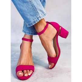 BM Sandales à talons en daim fuchsia Dicarlo rose 4