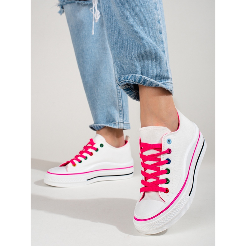 Baskets plateforme femme Shelovet blanc 1