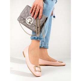 Ballerines vernies à bout carré pour femme Shelovet rose 1