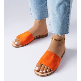 Babouches élégantes orange de Coulombe 1