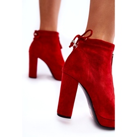 WS1 Bottines en daim sur une fermeture éclair Donnita rouge 3