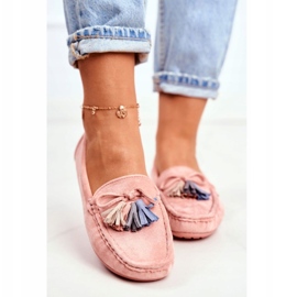 Mocassins En Daim Pour Femme Avec Franges 20PB35-2003 Rose 3