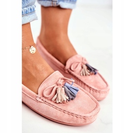 Mocassins En Daim Pour Femme Avec Franges 20PB35-2003 Rose 4