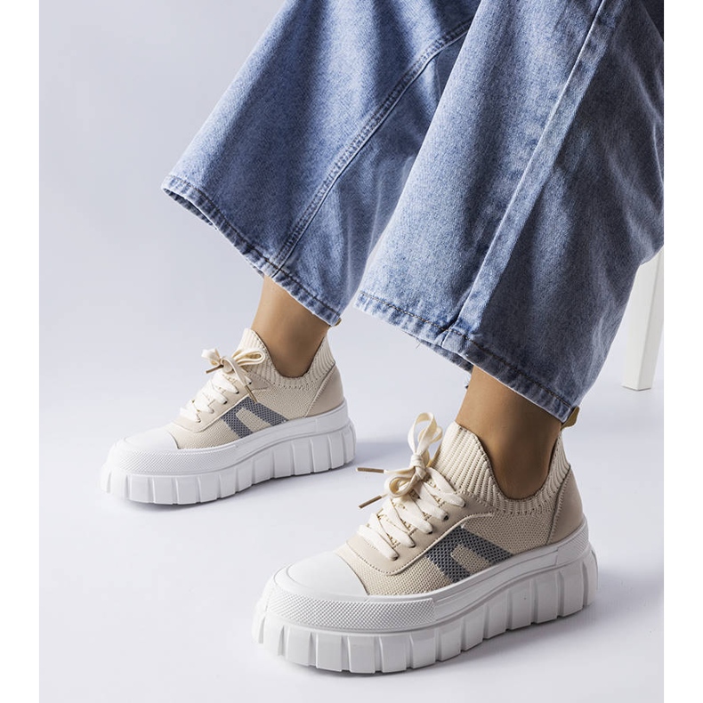 Baskets à plateforme beiges Charpentier 1