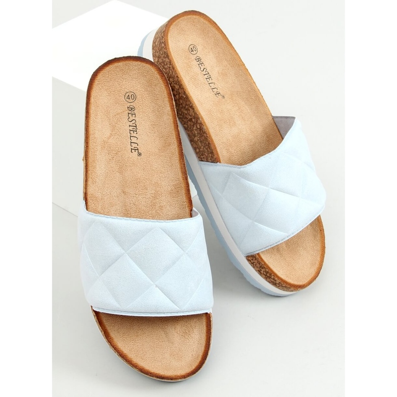 Babouches en liège bleu Bahr 1