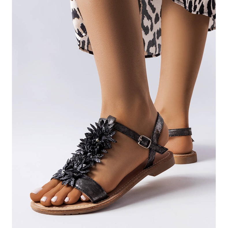 PA1 Sandales Richard métallisées noires le noir 1