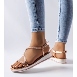 Sandales roses ornées de strass Orville 1