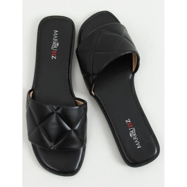 Claquettes matelassées Cray Black le noir 1