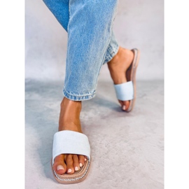 Chaussons en daim pour femme Daniels Blue bleu 2