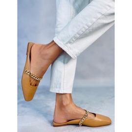 Seastar Chaussons Chiara Camel avec chaîne beige 2