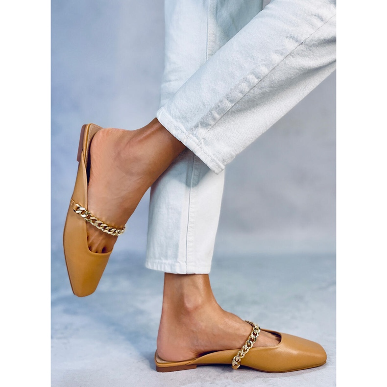 Seastar Chaussons Chiara Camel avec chaîne beige 2