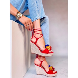Sandales compensées rouges YY27P Rouge 7