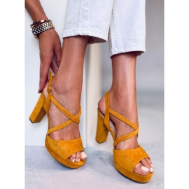 Sandales talons hauts miel 9272 Amarillo jaune 5