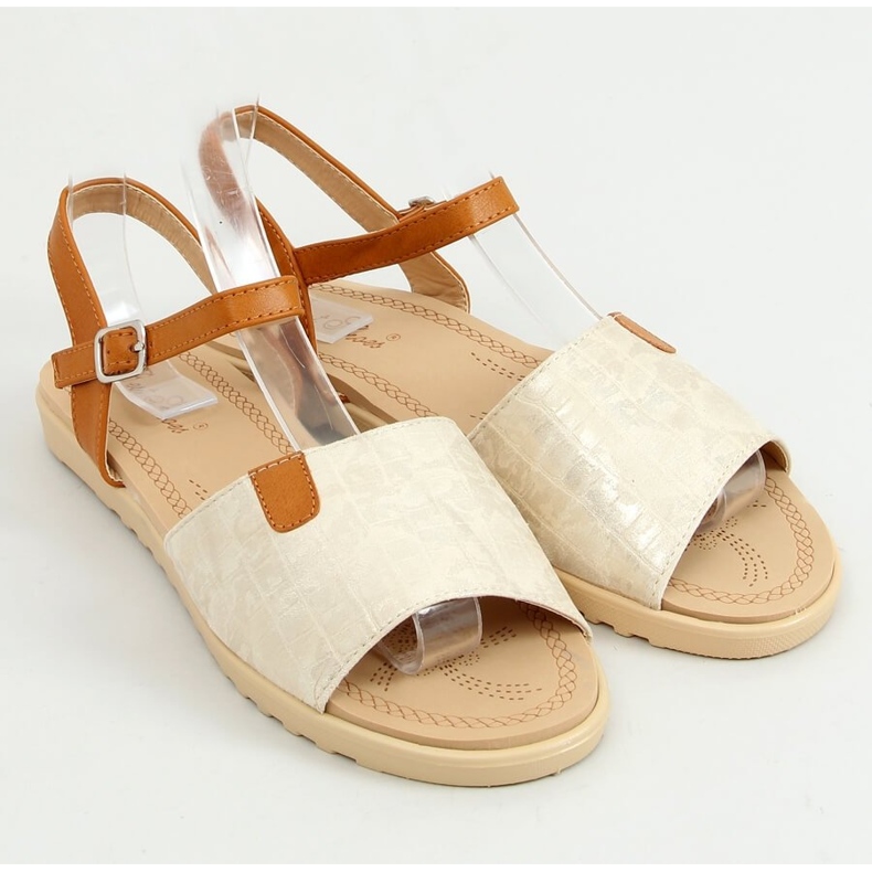 BM Sandales Barnes dorées pour femmes 2