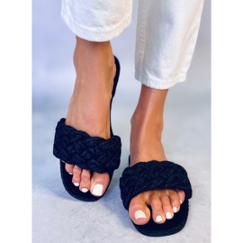 BM Chaussons à lacets femme Erika Black noir 1