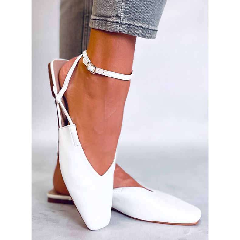 BM Ballerines à talon ouvert de Gianna White blanche 2