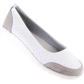 Ballerines femme en cuir blanc ajouré Filippo DP4524 blanche 2