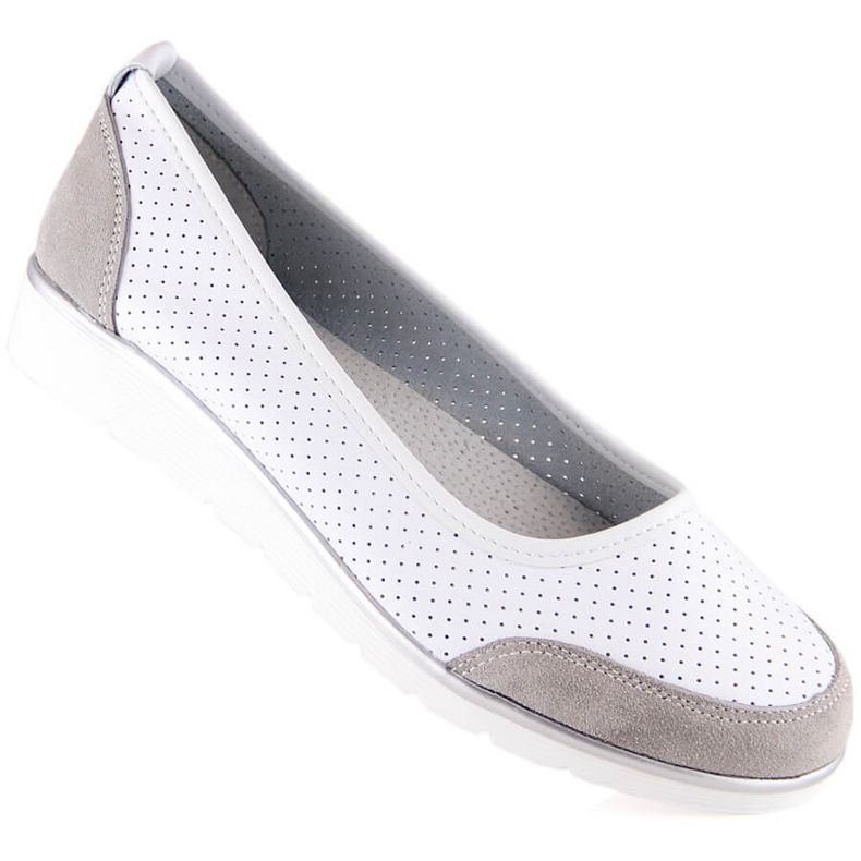 Ballerines femme en cuir blanc ajouré Filippo DP4524 2