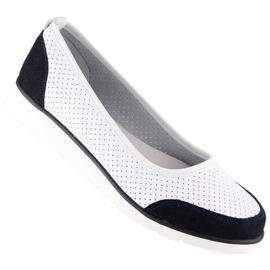 Ballerines femme en cuir blanc ajouré Filippo DP4524 1