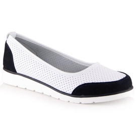 Ballerines femme en cuir blanc ajouré Filippo DP4524 2