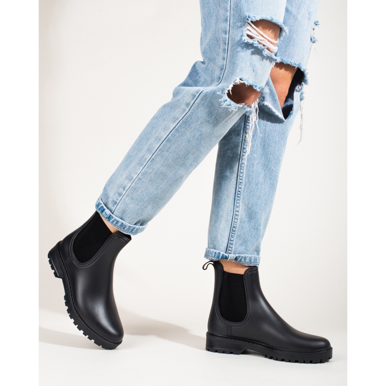 Bottes noires à semelles épaisses de Shelovet 1