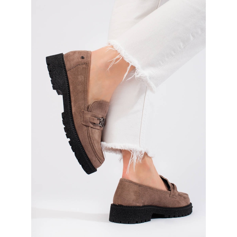 W. Potocki Mocassins daim femme Potocki beige foncé 2