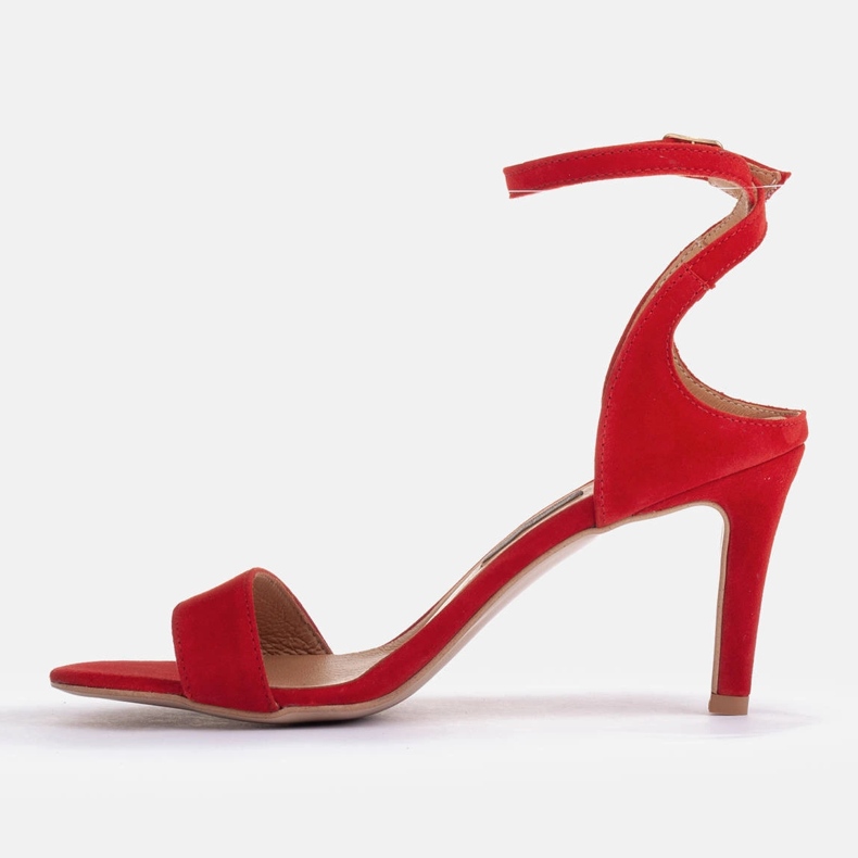 Marco Shoes Sandales élégantes en daim naturel rouge 1 Marco Shoes Sandales élégantes en daim naturel rouge 1