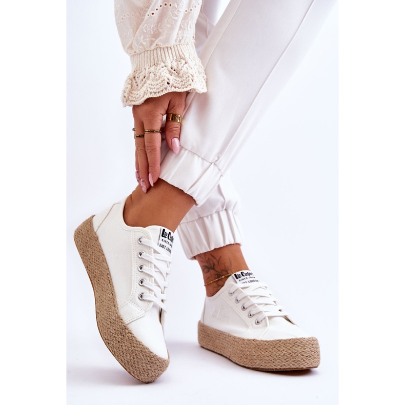 Baskets tressées à la mode Lee Cooper LCW-23-31-1796L Blanc 2