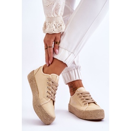 Baskets tressées à la mode Lee Cooper LCW-23-31-1795L Beige 2