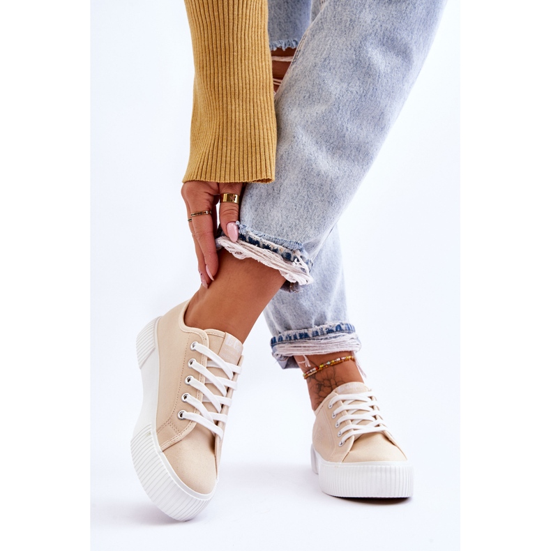 Baskets Confortables Sur La Plateforme Lee Cooper LCW-23-31-1808L Beige 2 Baskets Confortables Sur La Plateforme Lee Cooper LCW-23-31-1808L Beige 2