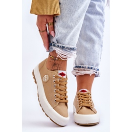 Baskets basses à plateforme pour femmes Lee Cooper LCW-23-44-1655L Beige 1