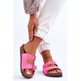 Slip-on en liège pour femme Cortina rose fluo 2